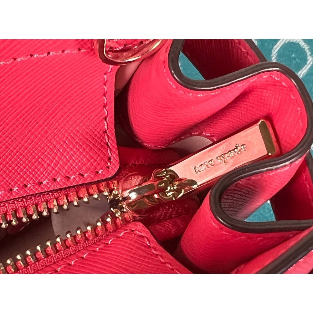 Kate Spade New York Satchel Crossbody Handbag Purse Coral PINK Safiano Leather - Picture 16 of 16
